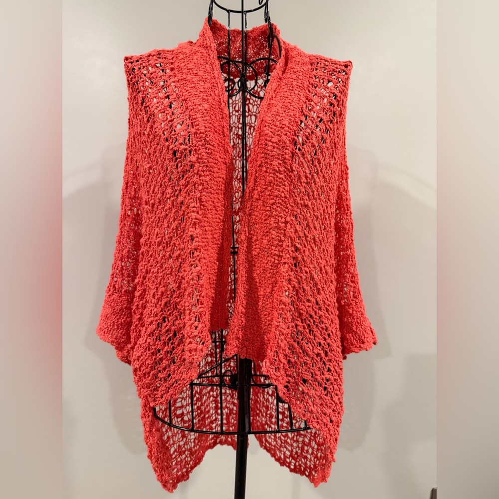 Coral‎ Open-Knit Women's Sweater